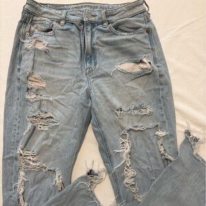 American Eagle Ripped straight leg jeans